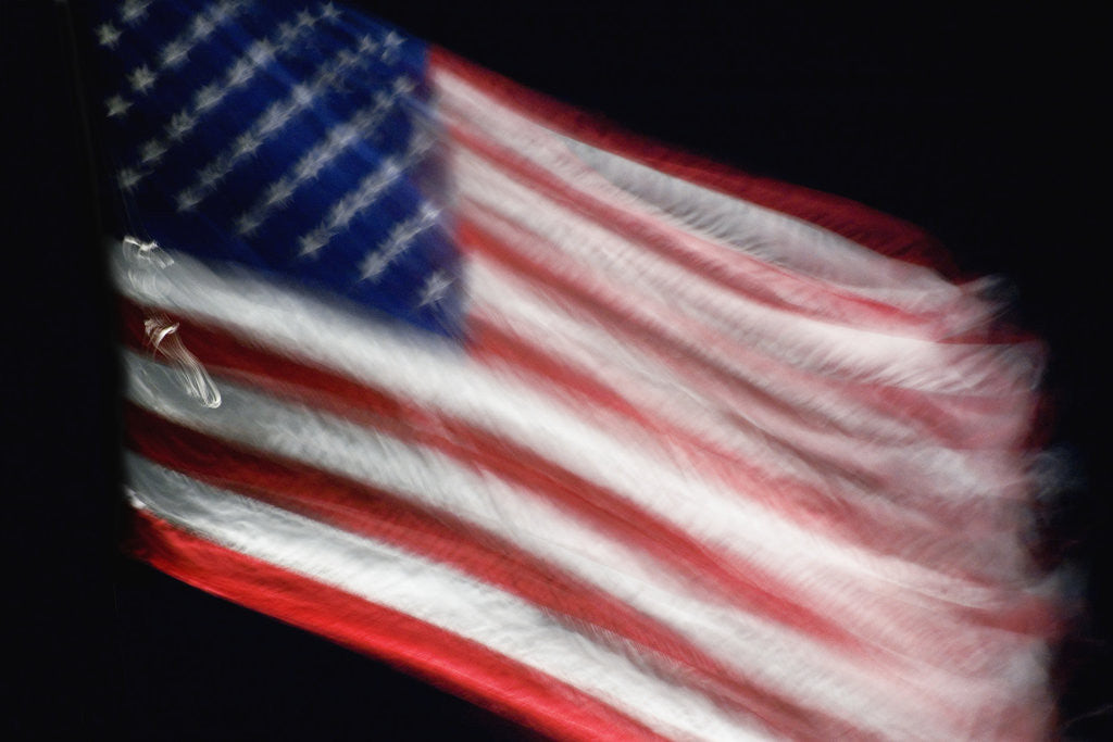 Detail of US Flag at Night by Corbis