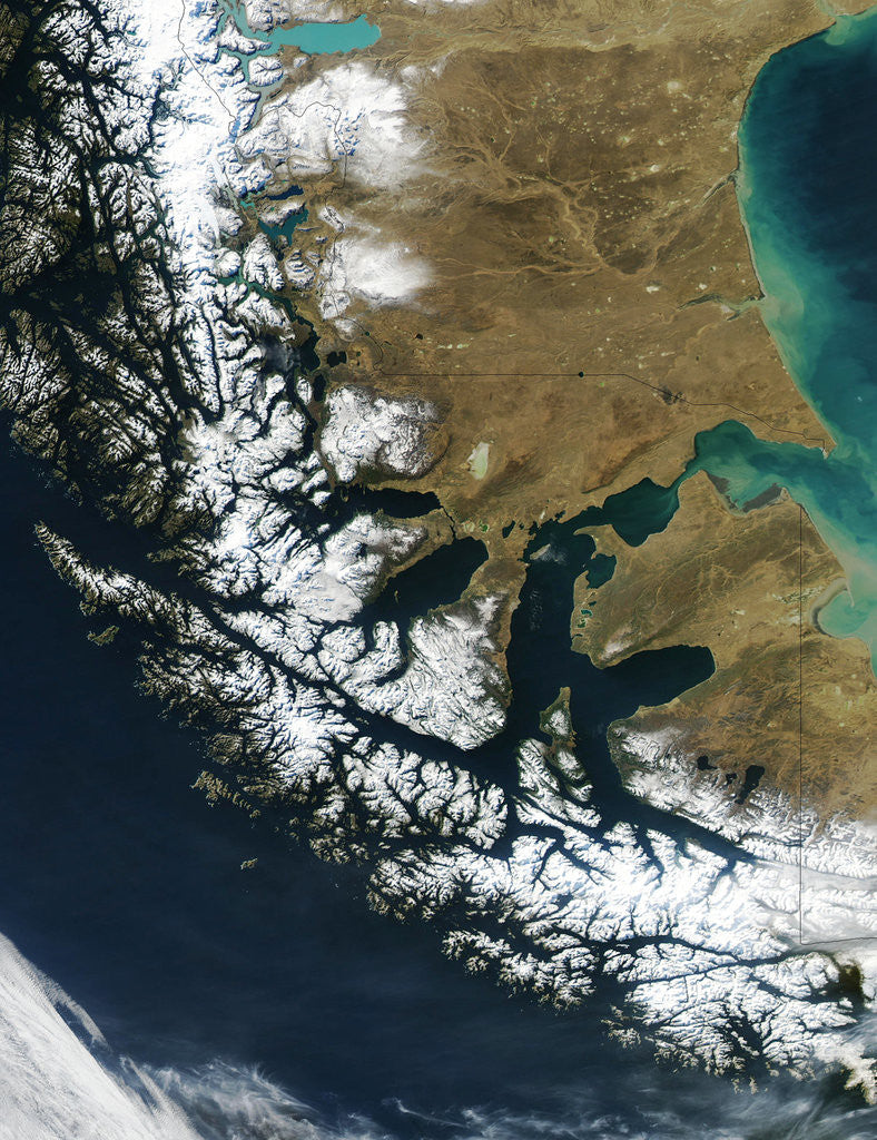 Detail of Strait of Magellan on Southern Tip of South America by Corbis