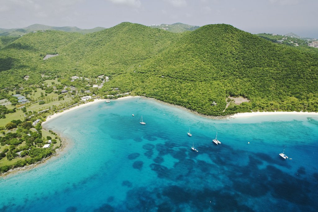 Detail of Aerial View of Caneel Bay Resort on St. John by Corbis