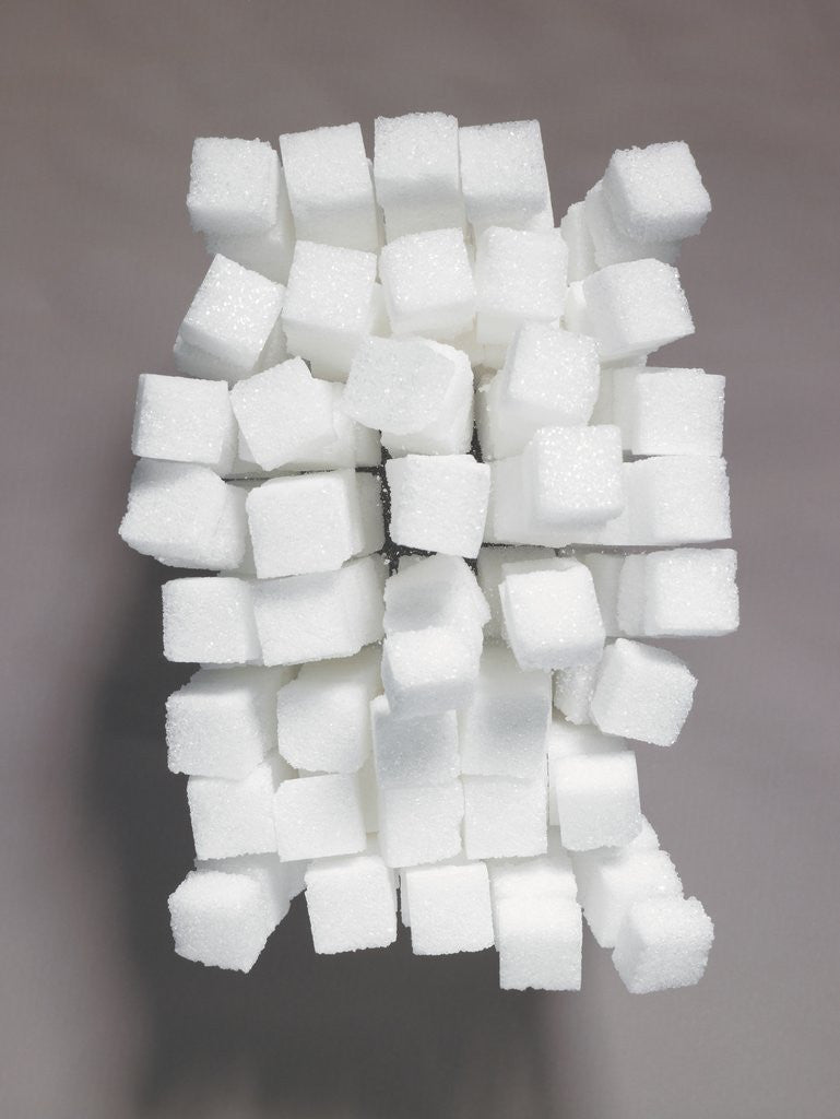 Detail of Stacks of sugar cubes by Corbis