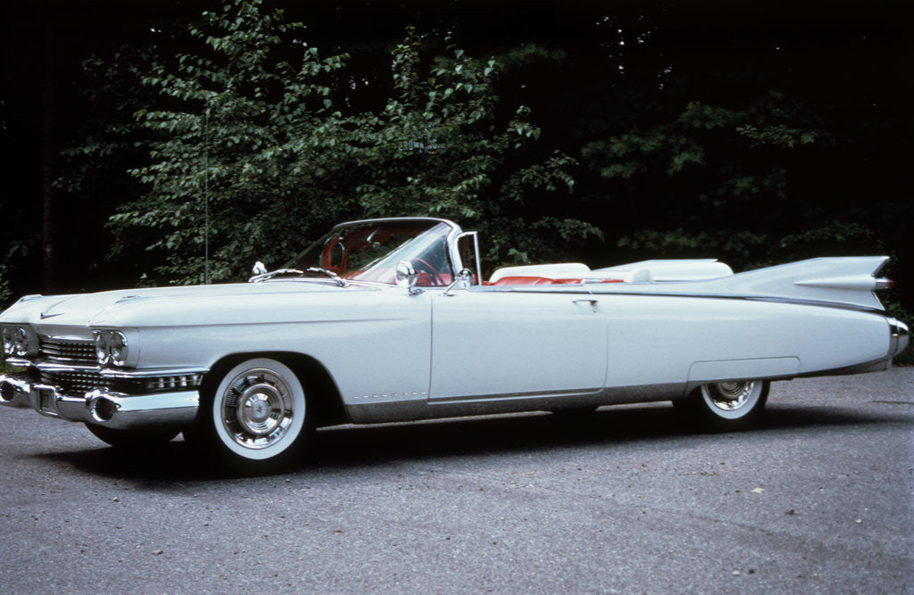 Detail of 1959 White Cadillac Eldorado Biarritz Convertible Automobile Side View by Corbis