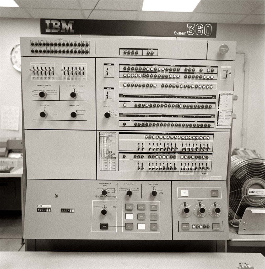 Detail of 1960s 1970s Control Panel Ibm System 360 Computer by Corbis