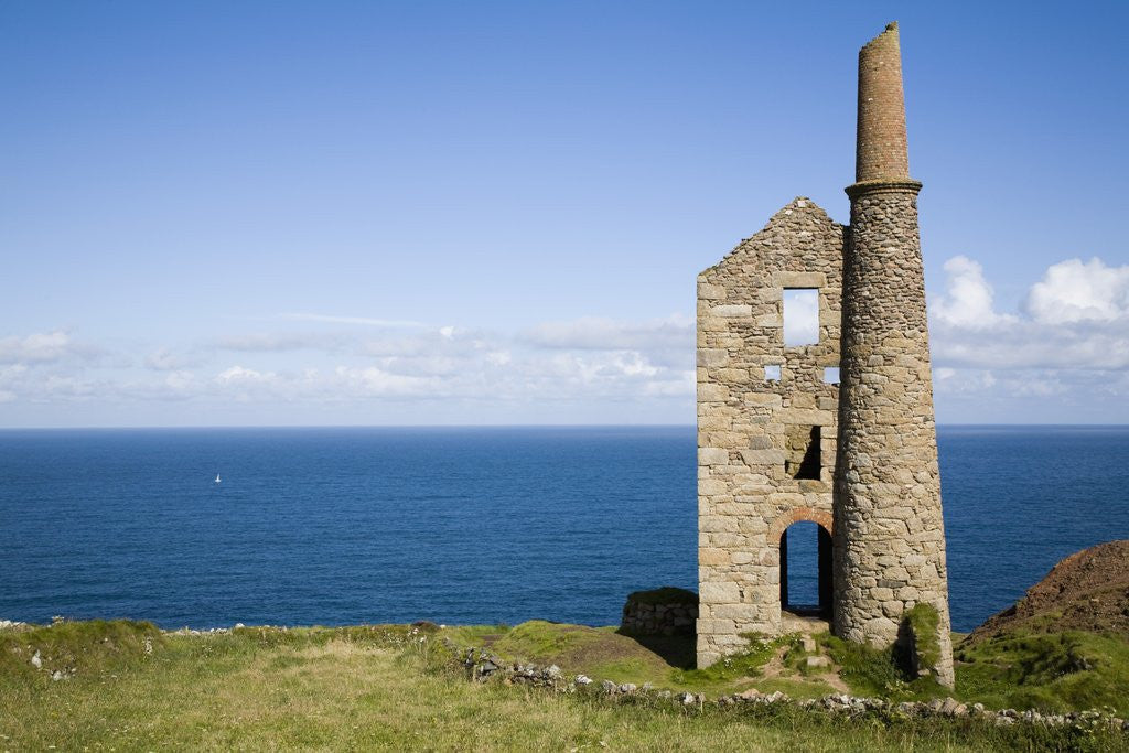 Detail of Old Stone Watchtower Along Coast by Corbis