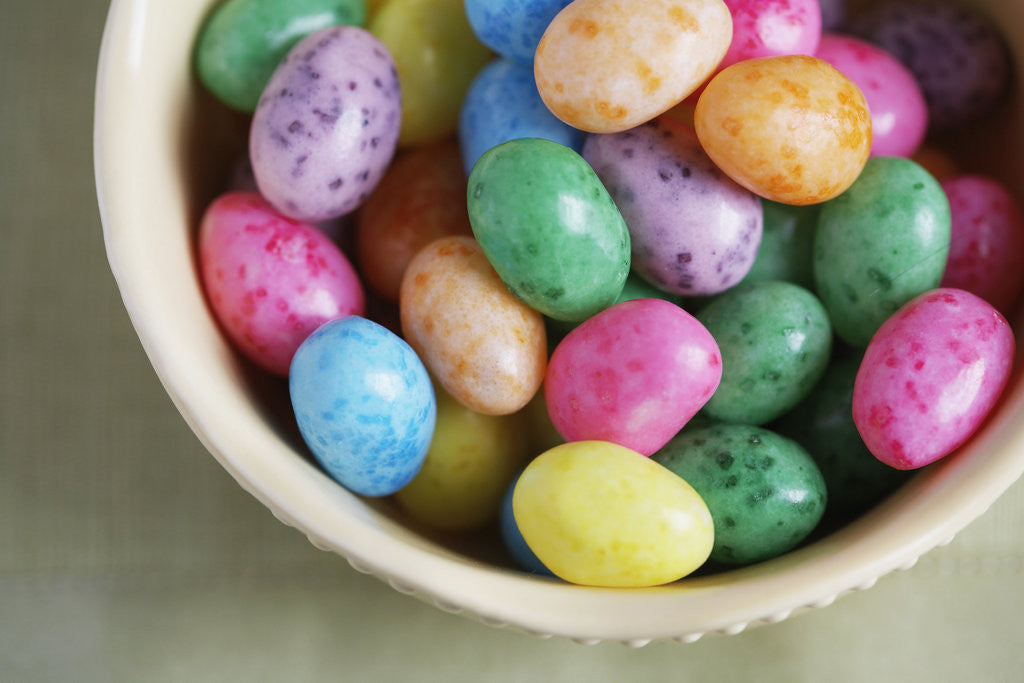 Detail of Bowl of Jelly Beans by Corbis