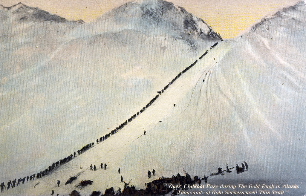 Detail of Gold Prospectors Crossing Chilkoot Pass by Corbis