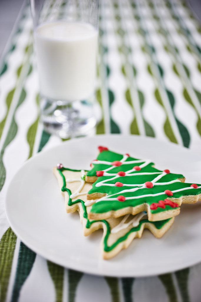 Detail of Christmas Cookies and Milk by Corbis