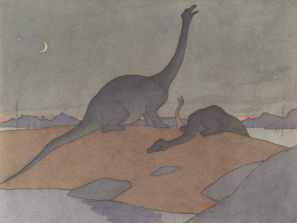 Detail of Illustration of the Last Brontosaurus by E. Boyd Smith