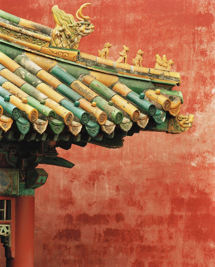 Detail of Roof Decoration on Building in Forbidden City by Corbis