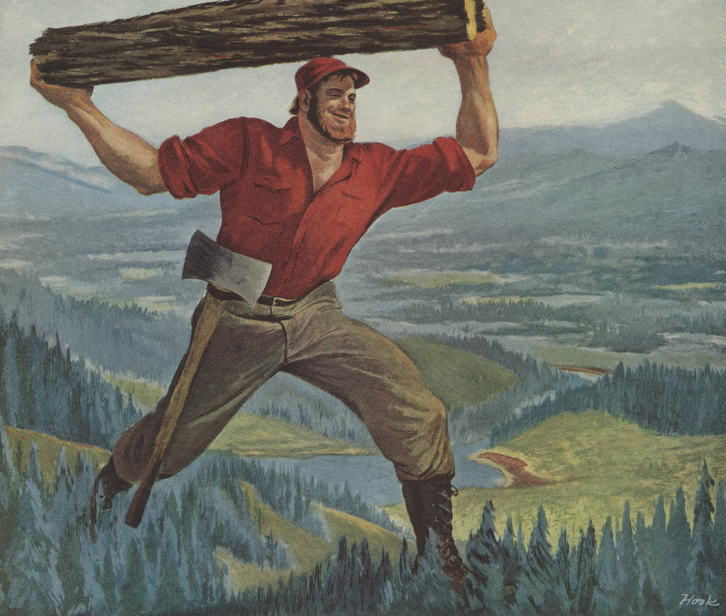 Detail of Illustration of Paul Bunyan by Corbis