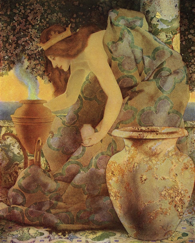 Detail of Gulnare of the Sea Illustration by Maxfield Parrish