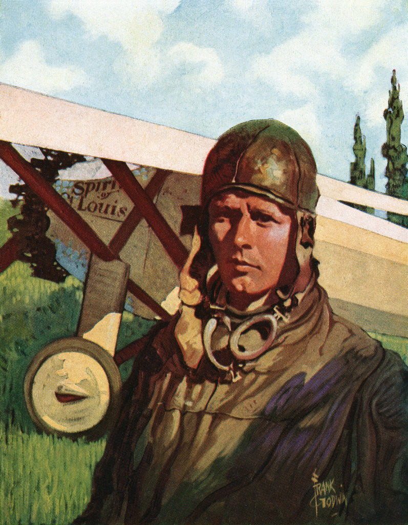 Detail of Illustration of Charles Lindbergh by Frank Godwin