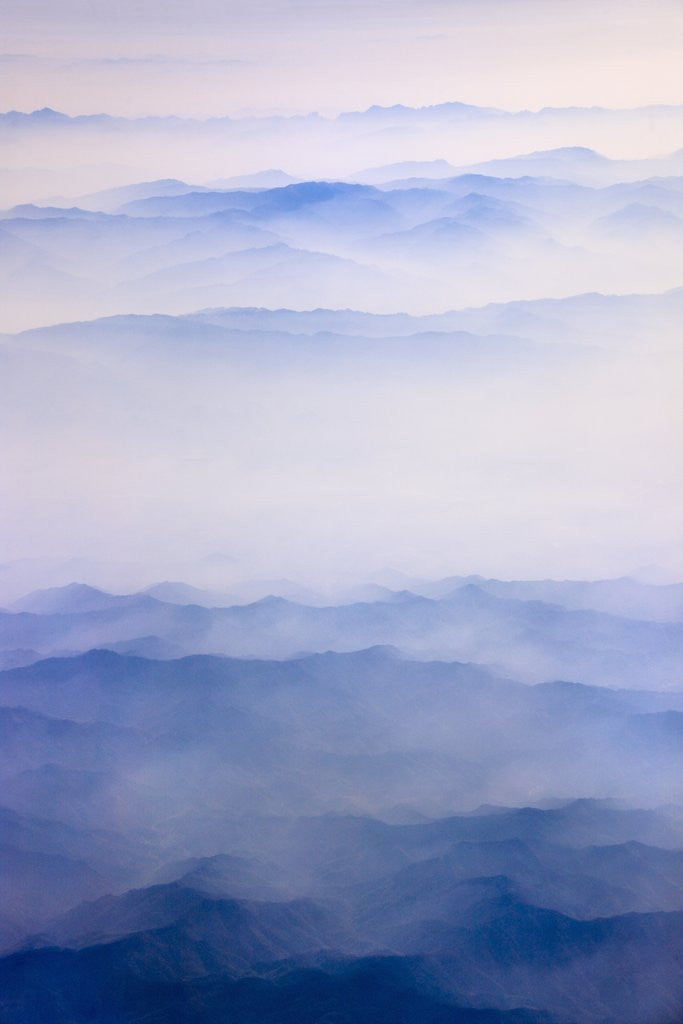 Detail of Misty mountain range by Corbis