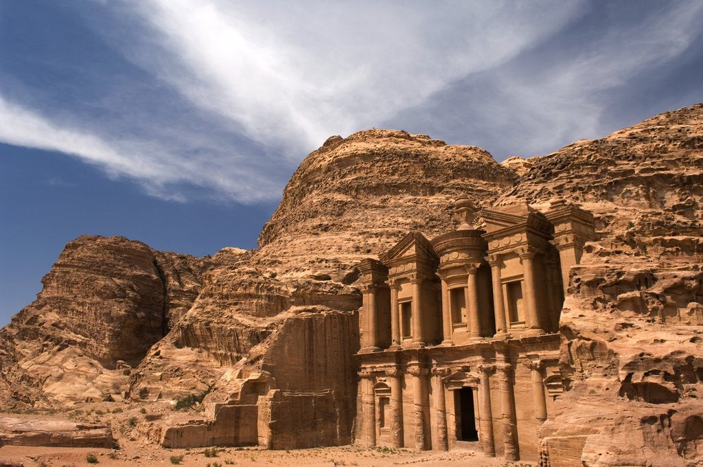 Detail of Nabatean tombs of Petra in Jordan by Corbis