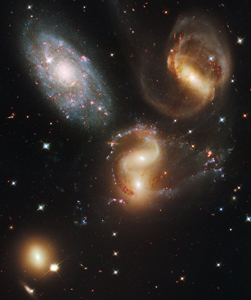 Detail of Galaxy group Stephan's Quintet by Corbis