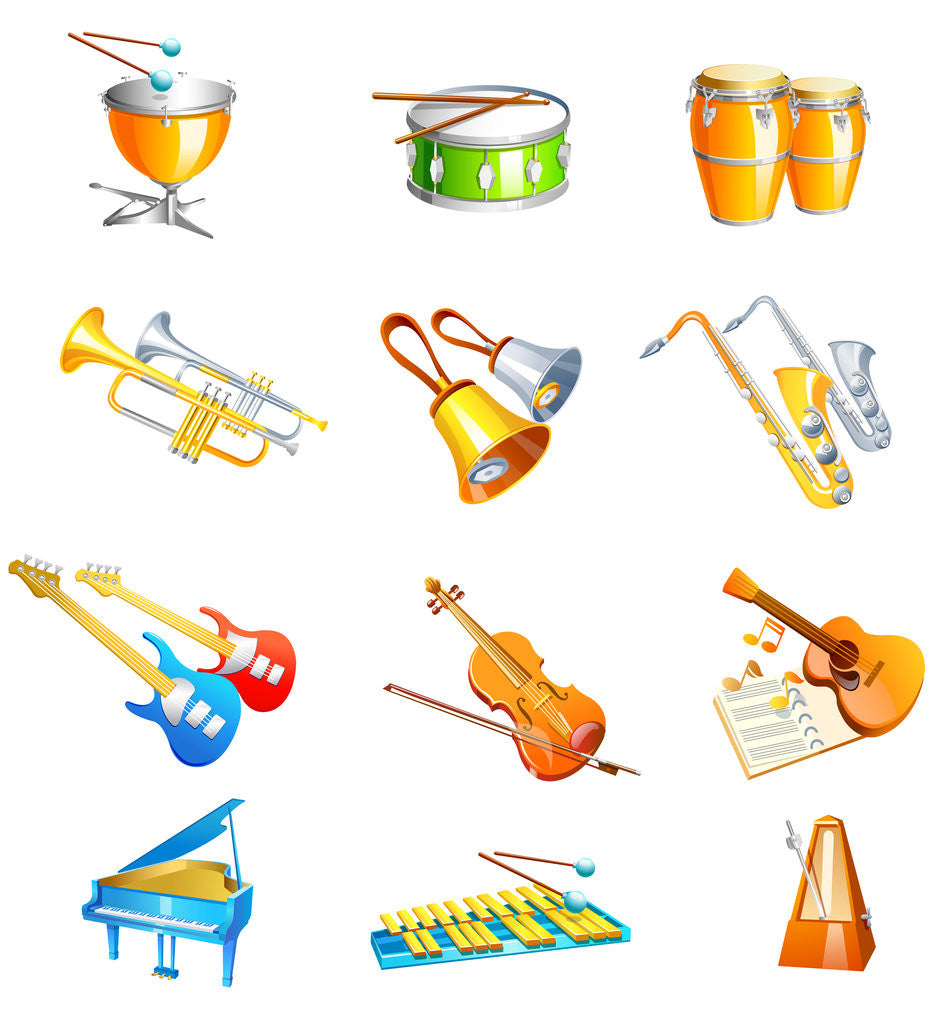 Detail of Different types of musical instruments by Corbis