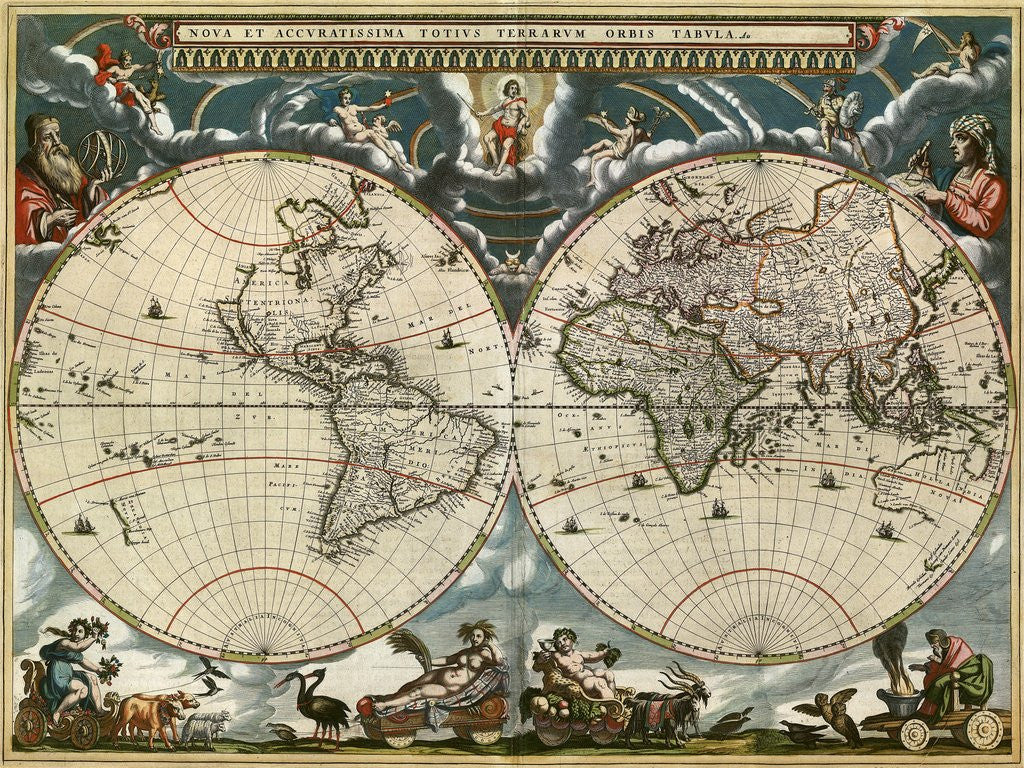 Detail of Nova et accuratissima totius terrarum orbis tabula by Jan Blaeu