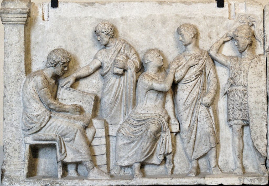 Detail of Roman relief of sacrifice scene during a census by Corbis