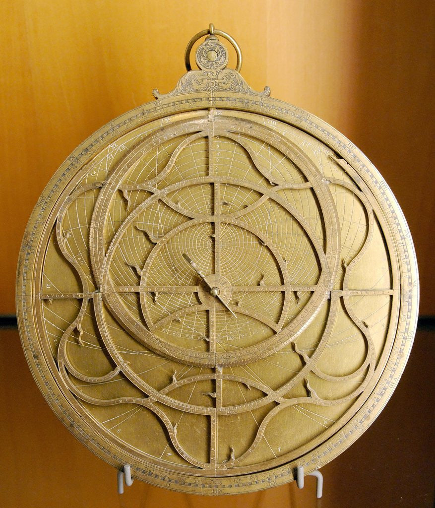 Detail of Gilt brass planispheric astrolabe by Jean Naze