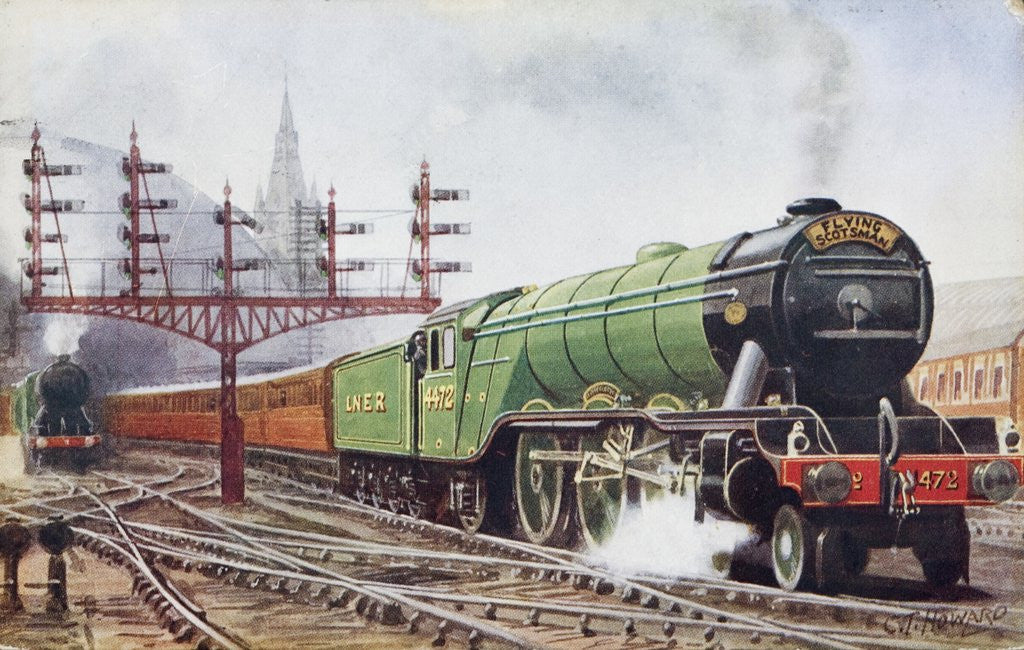 Detail of Flying Scotsman steam locomotive by Corbis