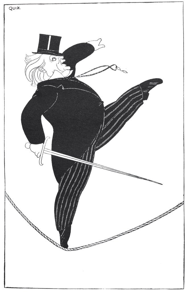 Detail of Caricature of statesman David Lloyd George walking a tightrope by Corbis