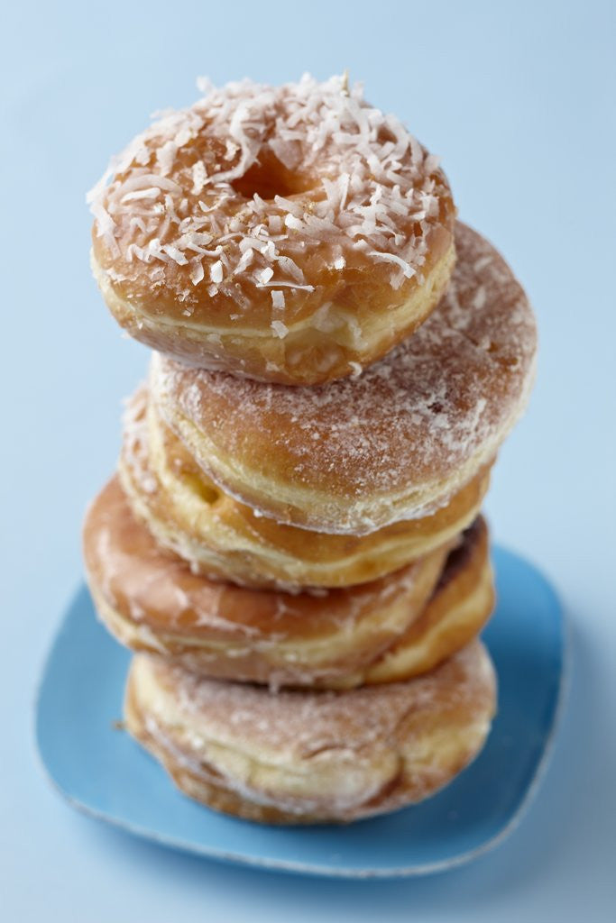 Detail of Plate of donuts by Corbis