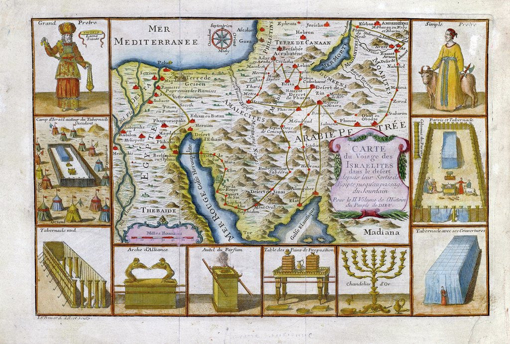 Detail of 18th century map of Egypt, Arabia and the Middle East by Corbis