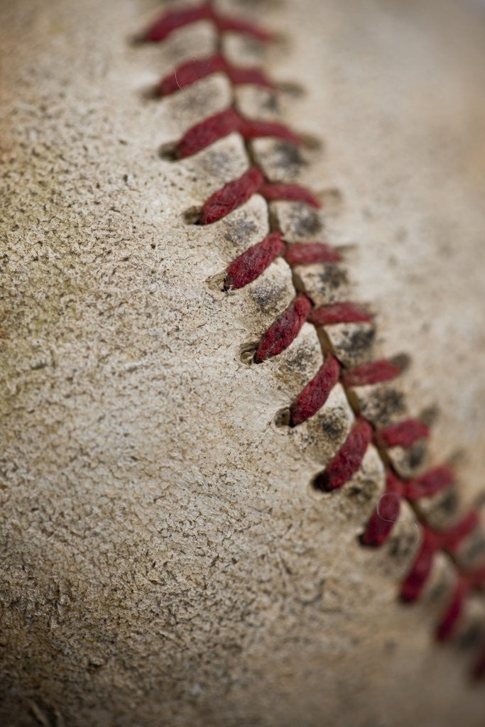 Detail of Close-up of worn baseball surface by Corbis