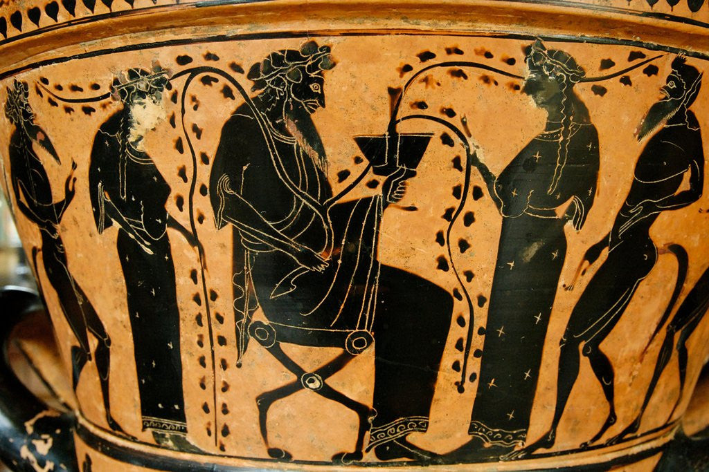 Detail of Dionysos and his thiasus by the Circle of the Antimenes Painter by Corbis