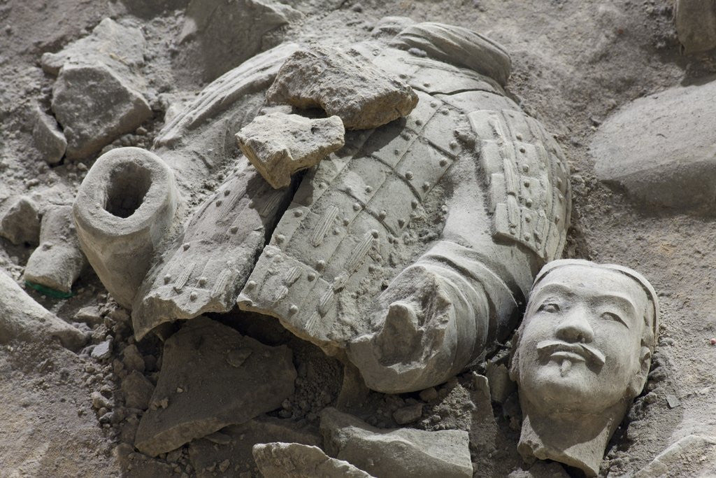 Detail of Broken terracotta soldier at Qin Shi Huangdi Tomb by Corbis