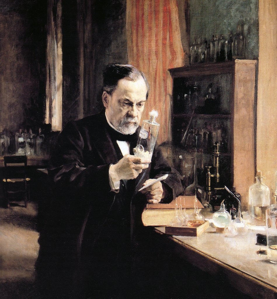 Detail of Louis Pasteur in his laboratory by Corbis