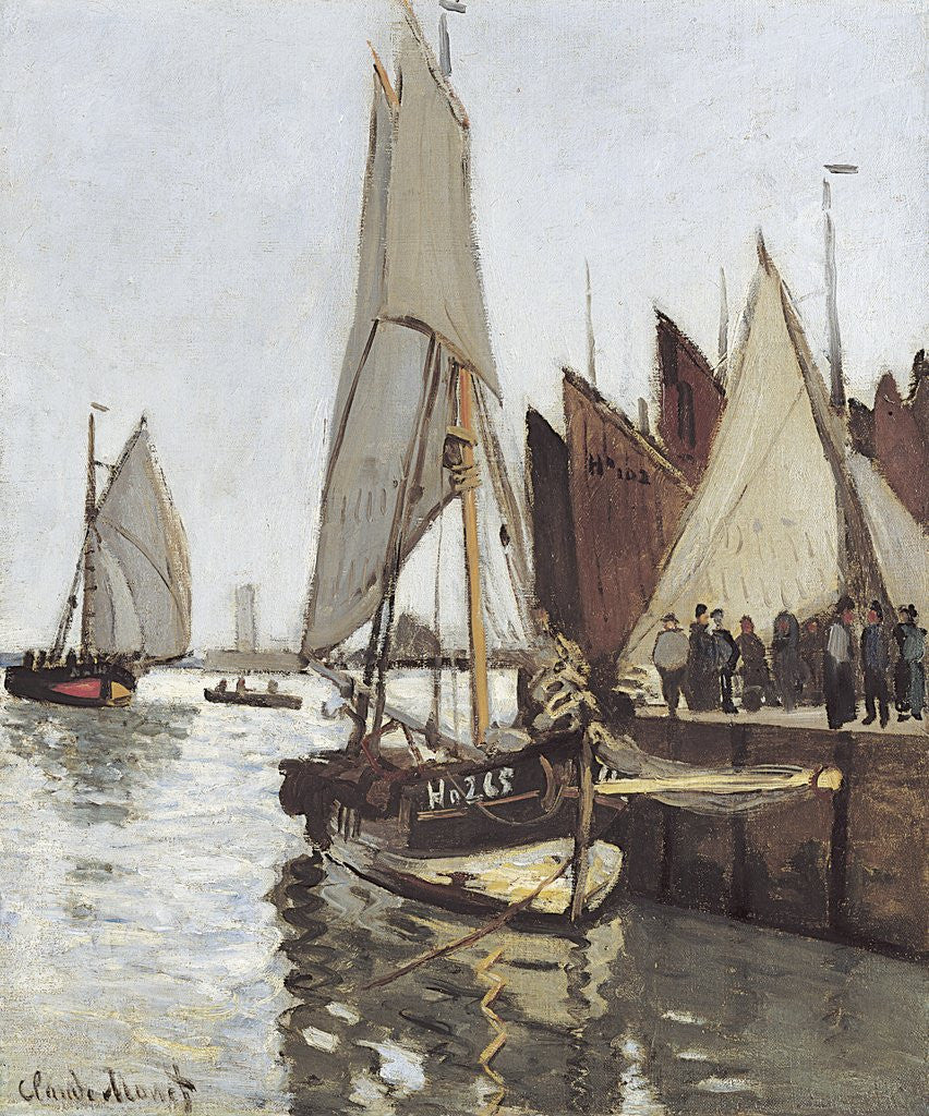 Detail of Sailboat at Honfleur by Claude Monet