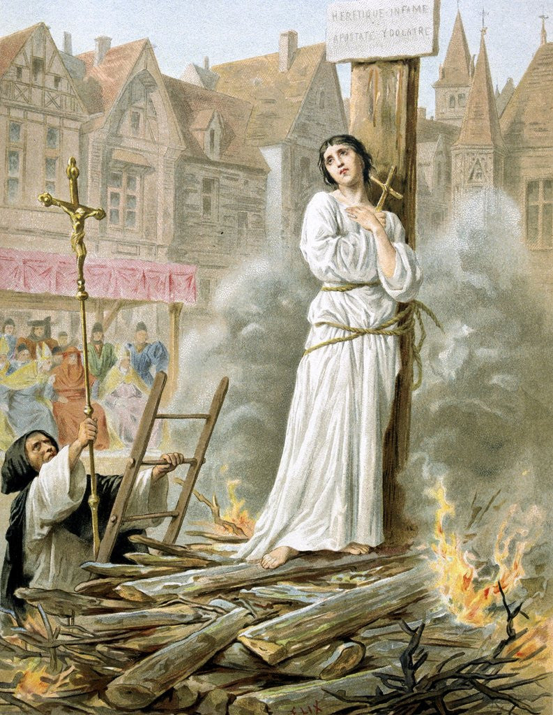 Detail of Joan of Arc burning at the stake by Corbis