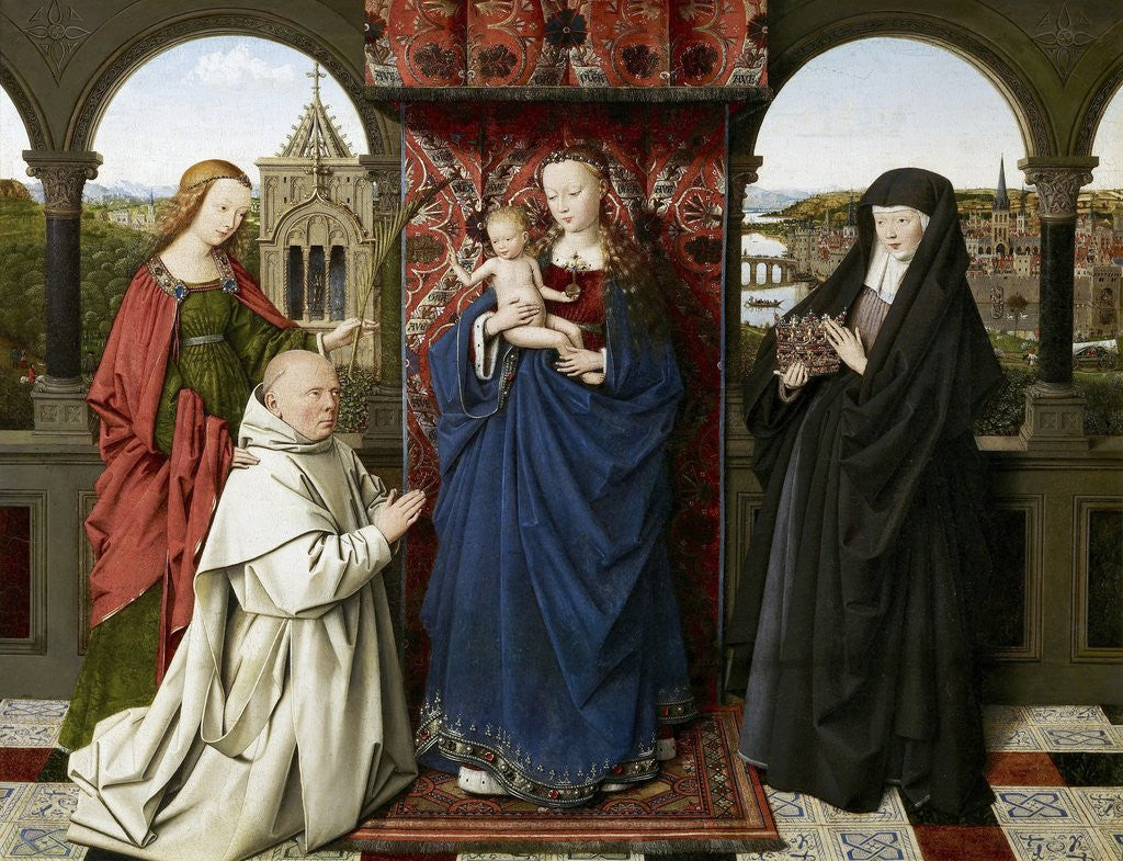 Detail of The Virgin and Child with Saints and Donor by Jan van Eyck