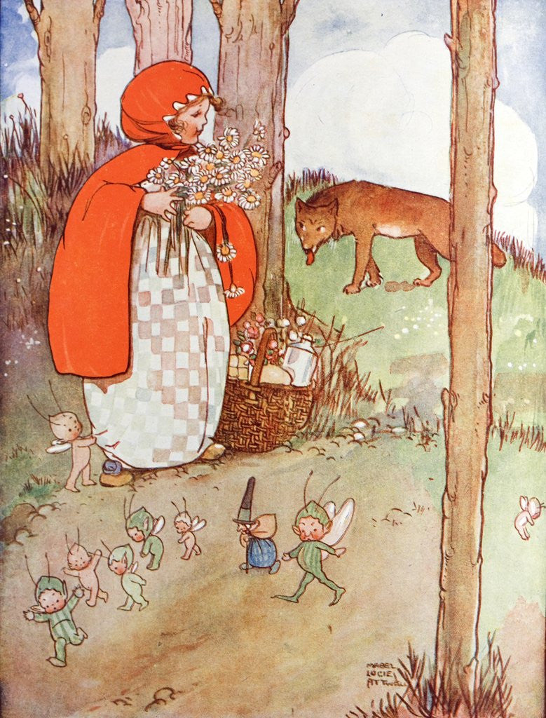 Detail of Little Red Riding Hood in the forest by Corbis