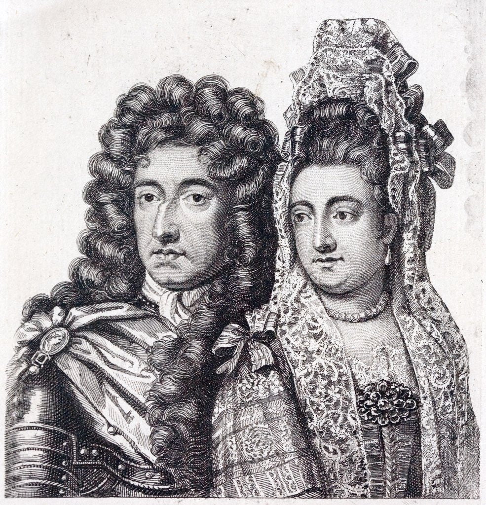 Detail of King William III & Queen Mary II of England by Corbis