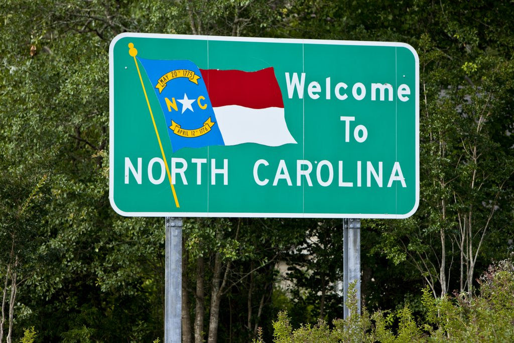 Detail of Welcome to North Carolina Sign by Corbis