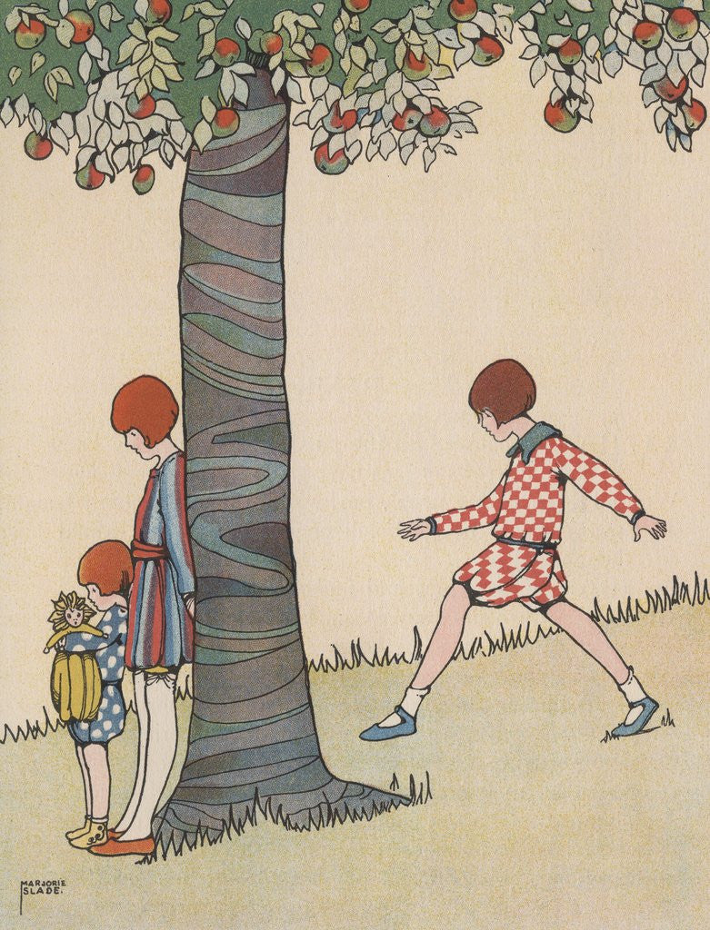 Detail of Children playing hide and seek by Corbis