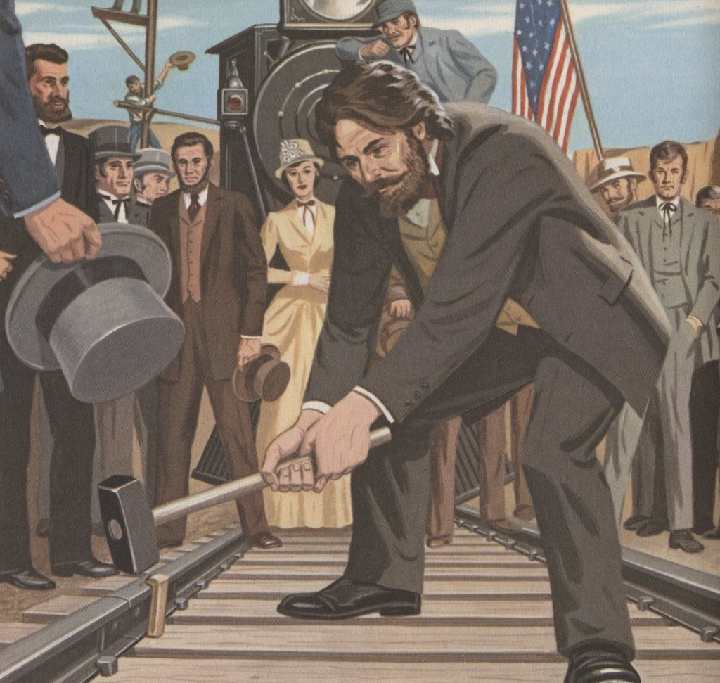 Detail of Last spike of the first transcontinental railroad by Corbis