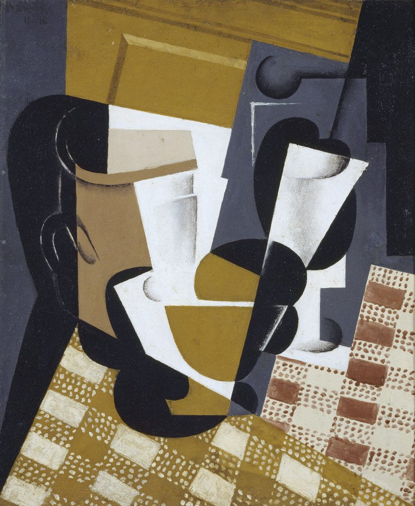 Detail of Broc et Verre (Wine Jug and Glass) by Juan Gris