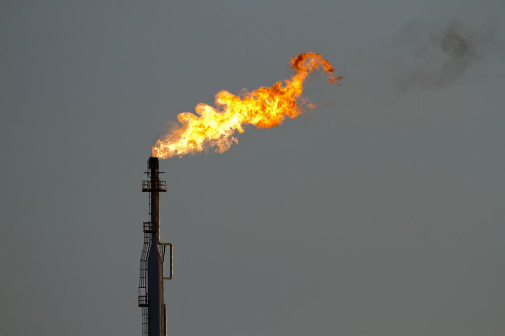 Detail of Oil Refinery Gas Flare, Aruba by Corbis