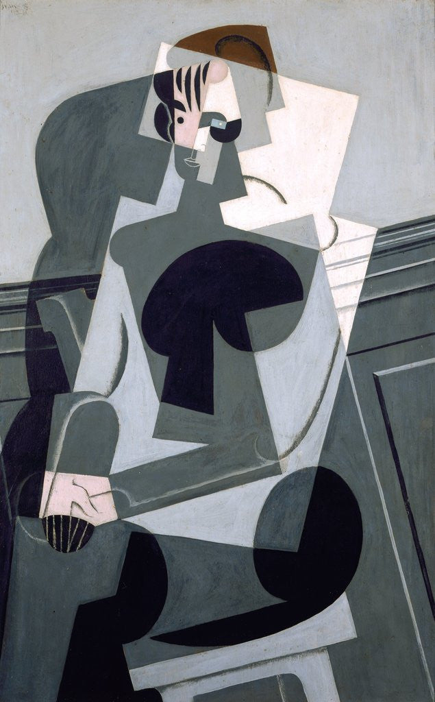 Detail of Portrait de Madame Josette Gris (Portrait of Josette Gris) by Juan Gris