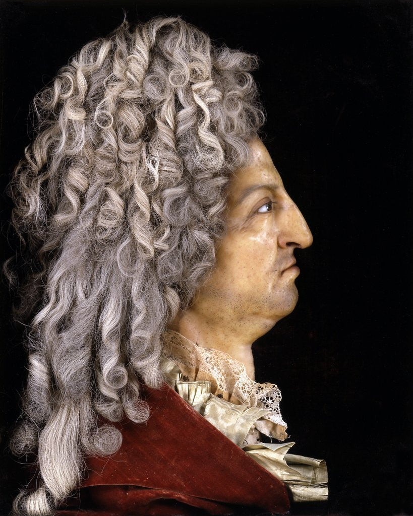 Detail of Wax Portrait of Louis XIV by Antoine Benoist