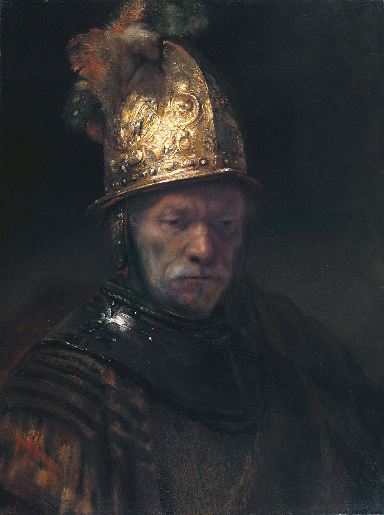 Detail of The Man with the Golden Helmet by circle of Rembrandt van Rijn by Corbis