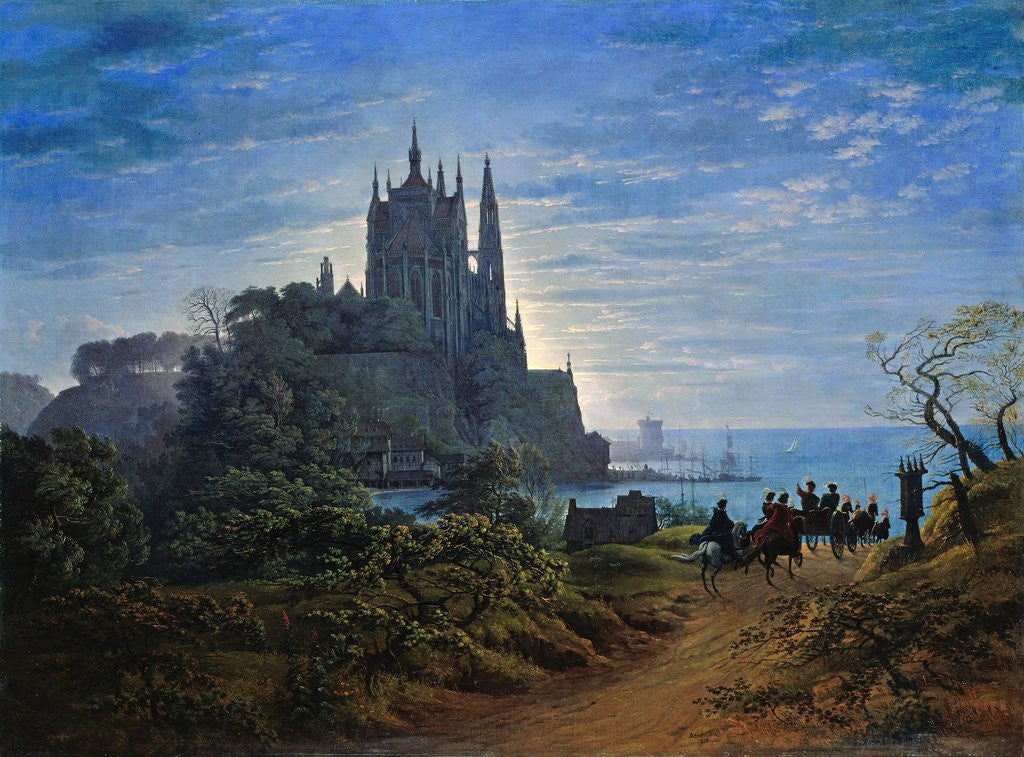 Detail of Gothic Church on a Cliff by the Sea by Karl Friedrich Schinkel