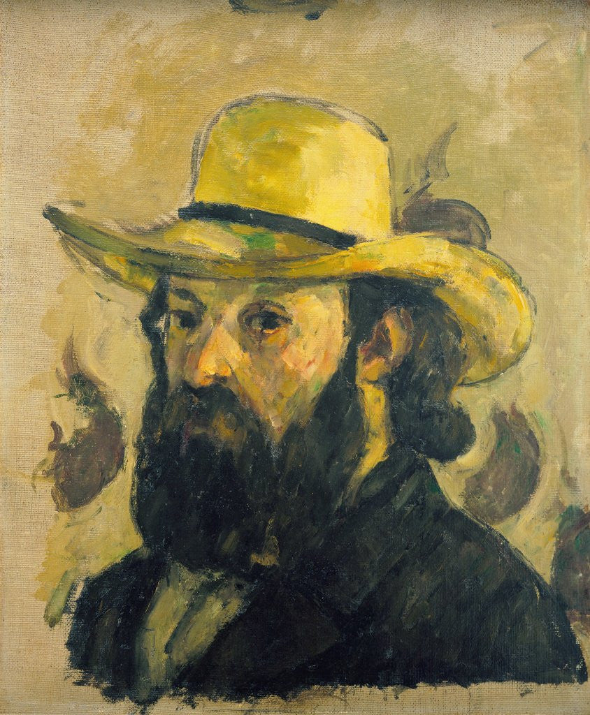 Detail of Self-Portrait in a Straw Hat by Paul Cezanne