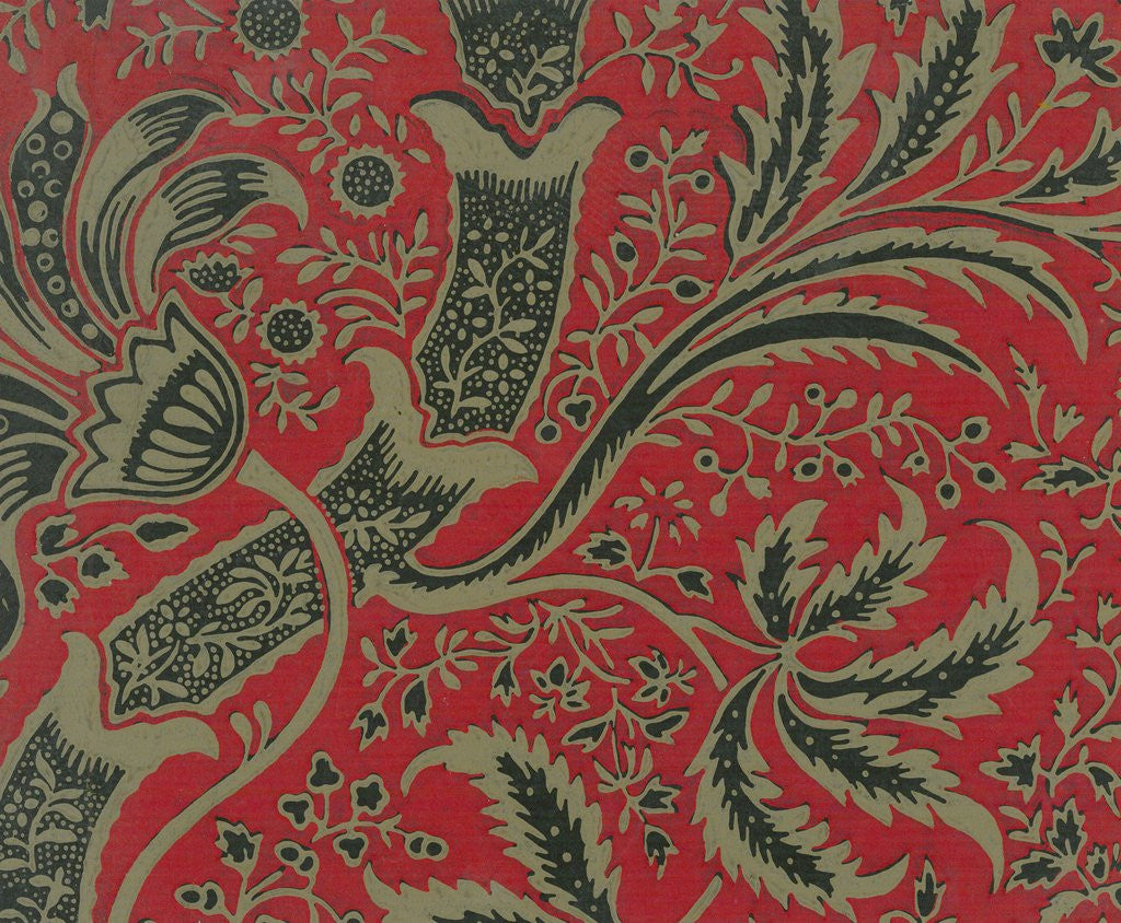 Detail of William Morris wallpaper sample with bamboo pattern by Corbis