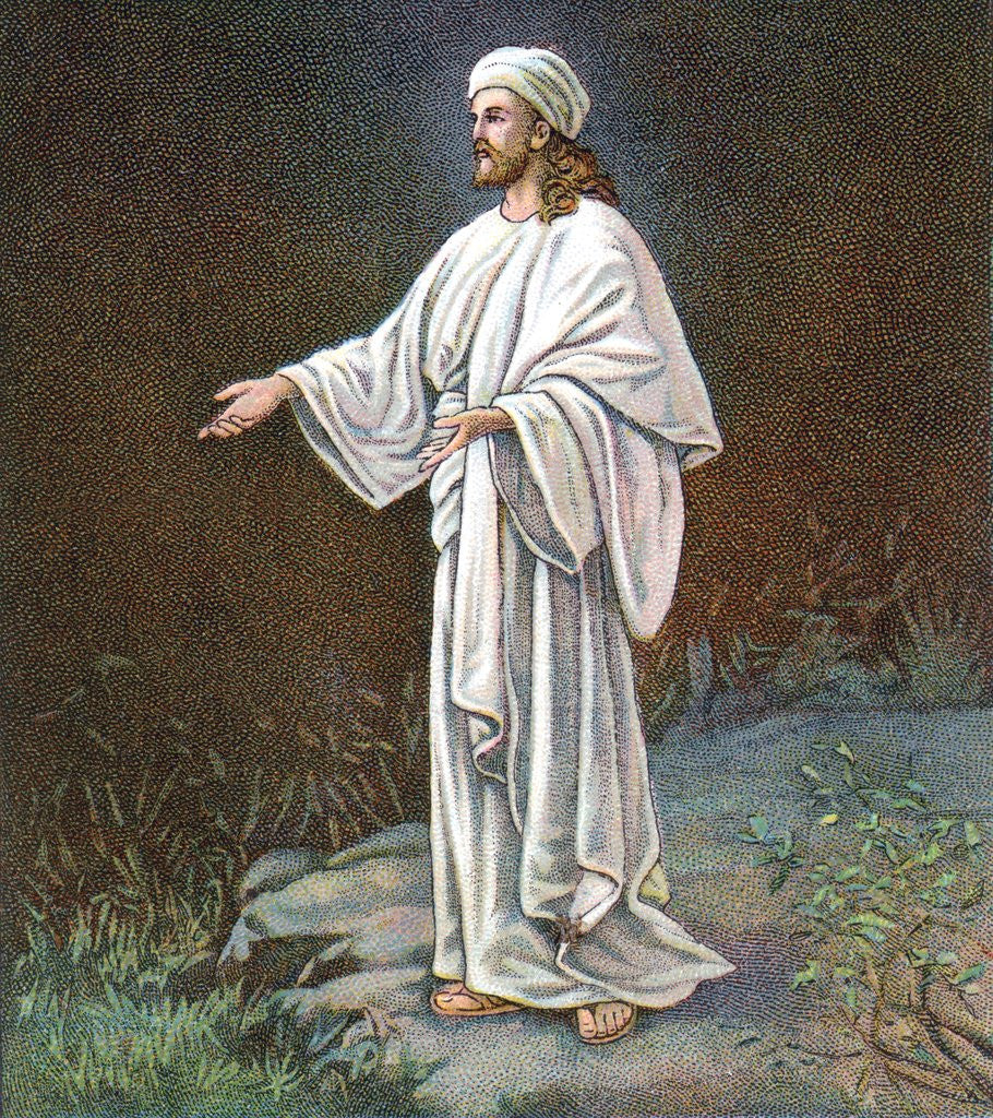 Detail of Jesus Christ in white robes by Corbis