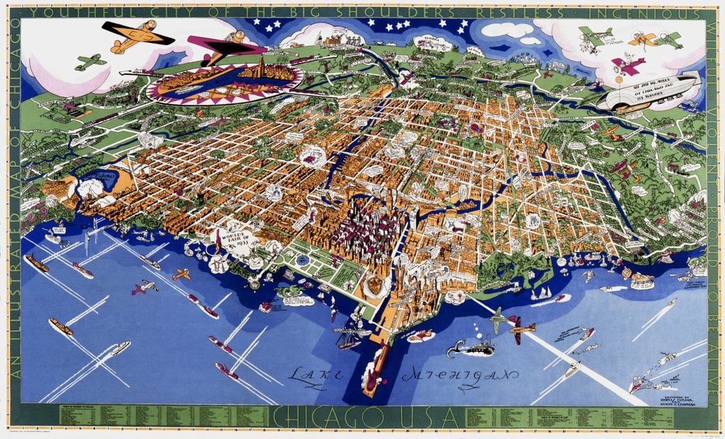 Detail of Chicago World's Fair map by Corbis