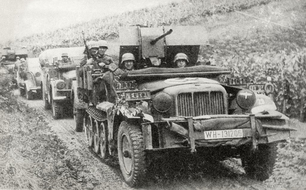 Detail of A German half-track mounted anti-aircraft gun by Corbis