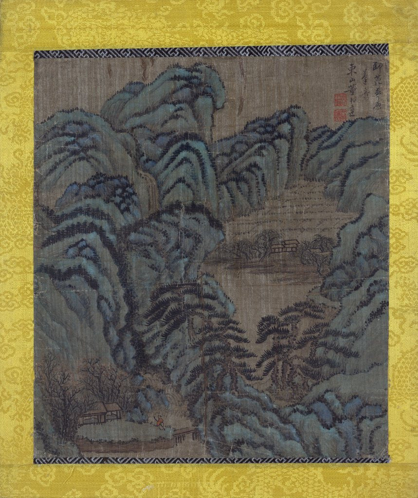 Detail of Mountain Landscape with a Teahouse by Bangda Dong